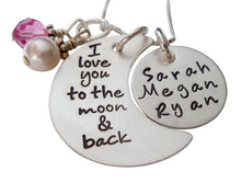 Load image into Gallery viewer, Personalized Love You to the Moon and Back Necklace