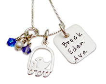 Load image into Gallery viewer, Personalized Mama Bird with Hand Stamped Names