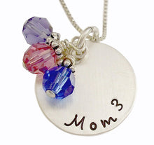 Load image into Gallery viewer, Stamped Mom Cubed Necklace
