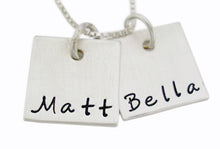 Load image into Gallery viewer, Personalized Square with Pearl Necklace