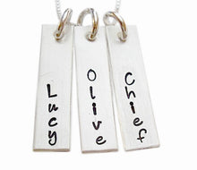 Load image into Gallery viewer, Personalized Hand Stamped Rectangle Names Necklace