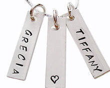 Load image into Gallery viewer, Hand Stamped Rectangle Names Necklace
