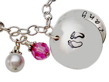 Load image into Gallery viewer, Hand Stamped Locket Charm Bracelet