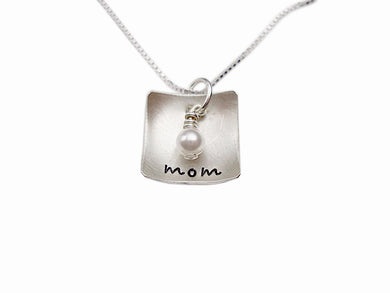 Personalized Domed Square Necklace
