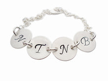 Load image into Gallery viewer, Stamped Initial Charm Bracelet
