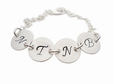 Load image into Gallery viewer, Stamped Initial Charm Bracelet