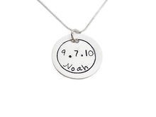 Load image into Gallery viewer, Personalized Hand Stamped Name and Birthdate Necklace