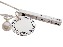 Load image into Gallery viewer, Personalized I Carry You Bar Necklace