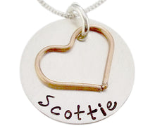 Load image into Gallery viewer, Personalized Mommy Copper Heart Charm Necklace