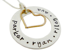 Load image into Gallery viewer, Personalized Eternity Circle with Copper Heart Charm
