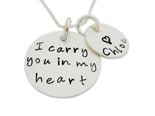 Load image into Gallery viewer, Personalized I Carry You in my Heart Necklace
