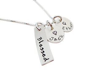 Hand Stamped Blessed Necklace