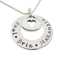 Load image into Gallery viewer, Personalized Washer with Heart Charm