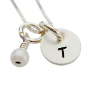 Load image into Gallery viewer, Hand Stamped Initial Pendant Necklace