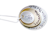 Load image into Gallery viewer, Hand Stamped Domed Brass and Sterling 3 Tier