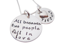 Load image into Gallery viewer, Hand Stamped Jewelry All Because Two People
