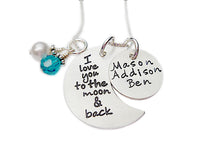 Load image into Gallery viewer, Personalized Love You to the Moon and Back Necklace