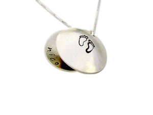 Alternate View of Personalized Hand Stamped Design Locket