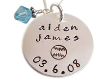 Load image into Gallery viewer, Personalized Hand Stamped Name and Birthstone Necklace