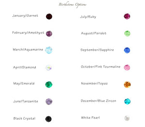Personalized Washer with Birthstones Necklace