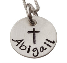 Load image into Gallery viewer, Personalized Hand Stamped Baptism Necklace
