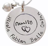 Load image into Gallery viewer, Alternate View of Hand Stamped Family Necklace