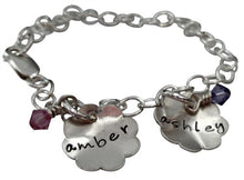 Load image into Gallery viewer, Personalized Hand Stamped Flower Bracelet
