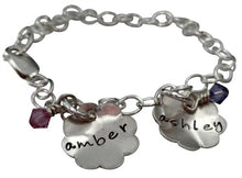 Load image into Gallery viewer, Personalized Hand Stamped Flower Bracelet