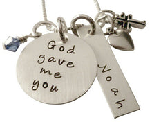 Load image into Gallery viewer, Personalized Hand Stamped God Gave Me You with Name Necklace