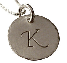 Load image into Gallery viewer, Personalized Hand Stamped Hammered Initial Necklace
