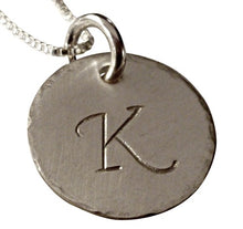 Load image into Gallery viewer, Personalized Hand Stamped Hammered Initial Necklace