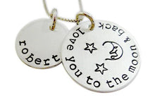 Load image into Gallery viewer, Personalized Moon Face and Stars Necklace