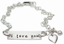 Load image into Gallery viewer, Stamped I Love You Charm Bracelet