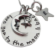 Load image into Gallery viewer, Personalized Love You to the Moon with Initial Star Necklace

