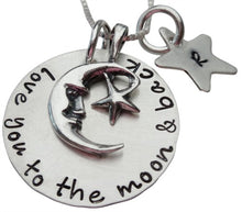 Load image into Gallery viewer, Personalized Love You to the Moon with Initial Star Necklace