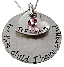 Load image into Gallery viewer, Personalized For This Child I Have Prayed with Heart Necklace