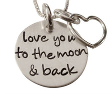 Load image into Gallery viewer, Personalized Love You to the Moon and Back Stamped Necklace