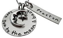 Load image into Gallery viewer, Moon and Back with Personalized Name Necklace
