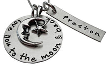 Load image into Gallery viewer, Moon and Back with Personalized Name Necklace