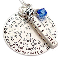 Load image into Gallery viewer, Personalized Quote with Bar and Charm Necklace