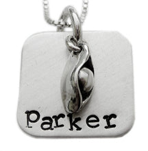 Load image into Gallery viewer, Personalized Square Pea in a Pod Necklace