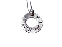 Load image into Gallery viewer, Sterling Silver Stamped Coordinates Necklace