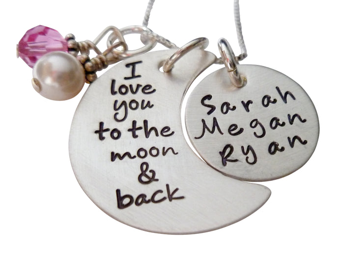 Personalized Love You to the Moon and Back Necklace