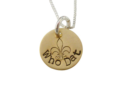 Stamped Brass Nola Who Dat Charm Necklace