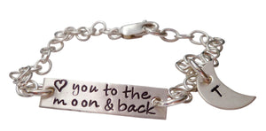 Personalized I Love You to the Moon and Back Bracelet