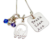 Load image into Gallery viewer, Personalized Mama Bird with Hand Stamped Names
