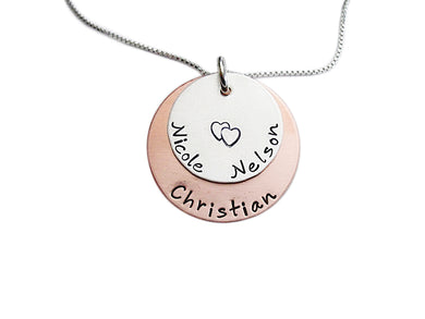 Personalized Stacked Mixed Metal Necklace