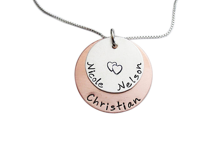 Personalized Stacked Mixed Metal Necklace