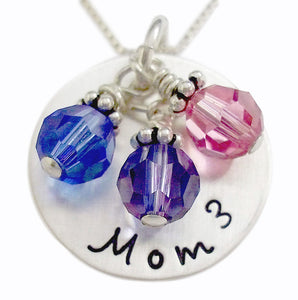 Stamped Mom Cubed Necklace