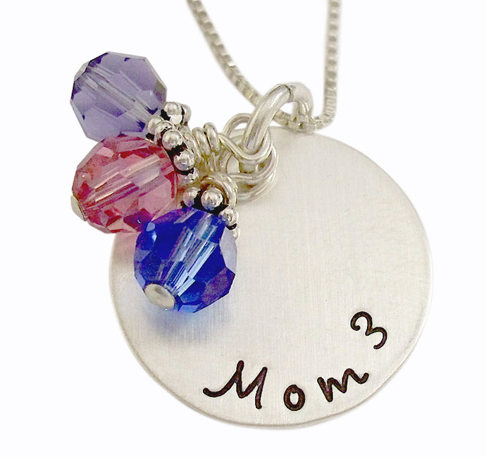 Stamped Mom Cubed Necklace